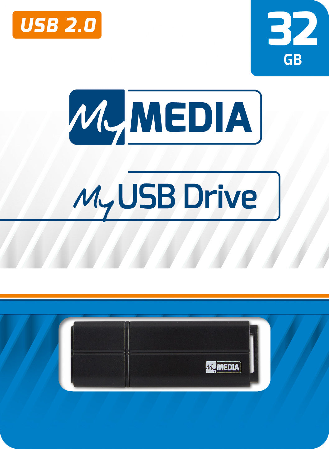 Mymedia USB 2.0 Stick 64GB, schwarz Retail-Blister