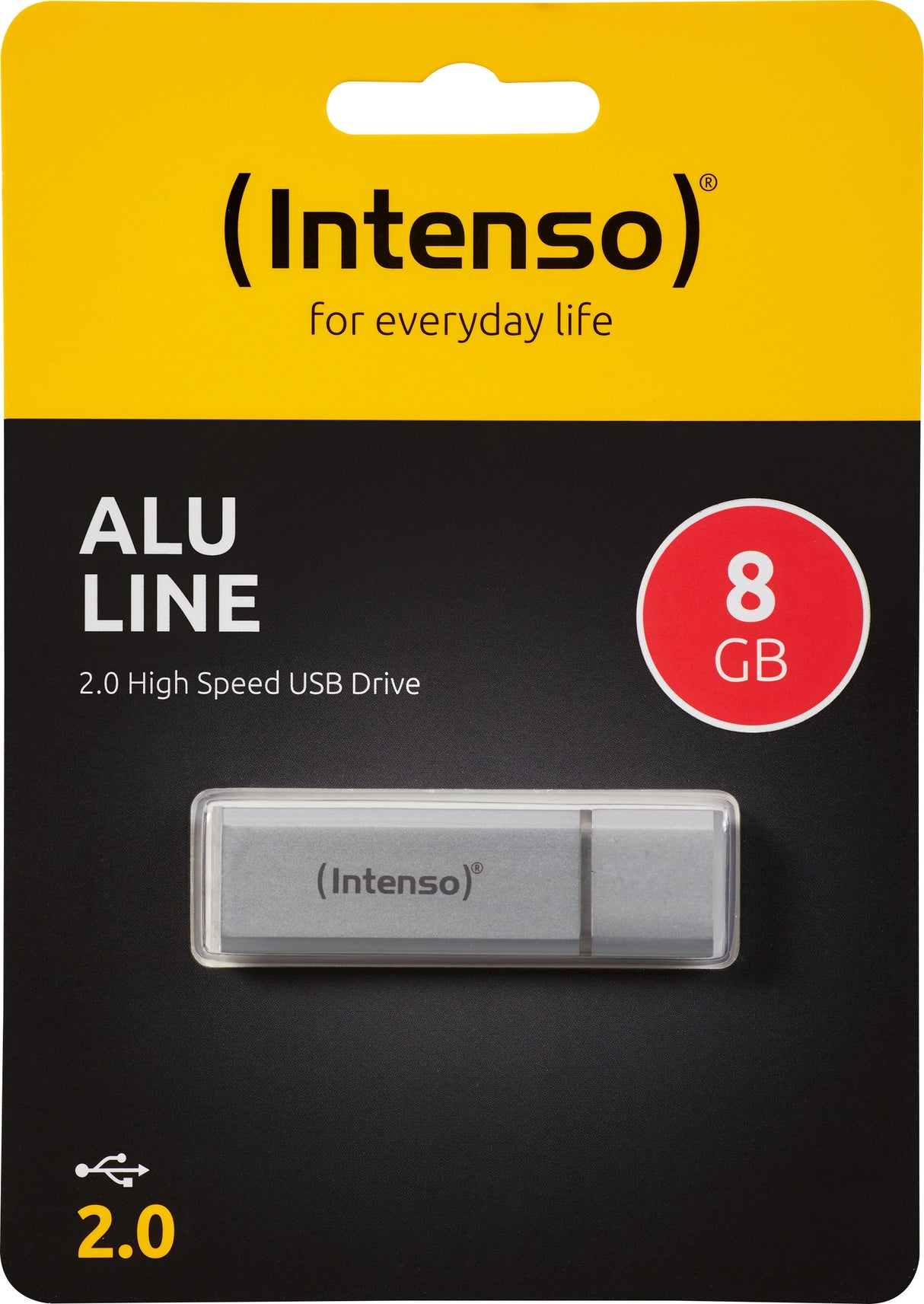Intenso USB 2.0 Stick 64GB, Alu Line, silber (R) 28MB/s, (W) 6.5MB/s, Retail-Blister
