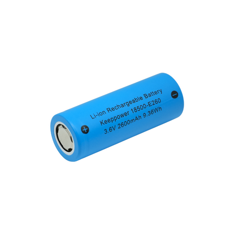 Keeppower 18500-E260 Li-Ionen-Akku 3,6V - 3,7V mit 2600mAh (flache Pluspol)