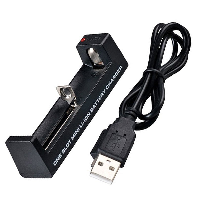 AccuCell 18650 3,7V 3500mAh Li-Ion Akku und 1-Schacht USB-Schnellladegerät