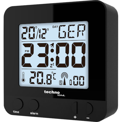 Technoline WT 235 schwarz - moderner Funkwecker mit Touch-Sensor