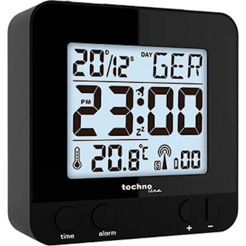 Technoline WT 235 schwarz - moderner Funkwecker mit Touch-Sensor
