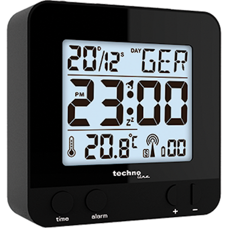 Technoline WT 235 schwarz - moderner Funkwecker mit Touch-Sensor
