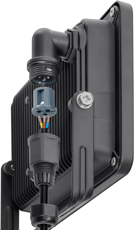 Goobay LED-Außenstrahler, 30 W, mit Bewegungsmelder - mit 2550 lm, neutralweißem Licht (4000 K), PIR-Sensor mit ON-/OFF-Funktion und M16-Kabelverschraubung, für den Außeneinsatz geeignet (IP44)