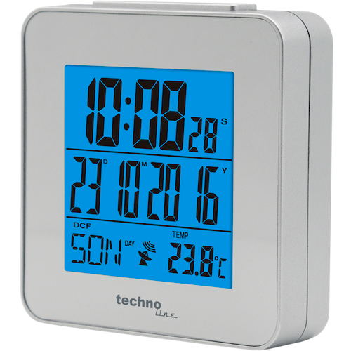Technoline WT 268 Funkwecker mit Timerfunktion und Hintergrundbeleuchtung, Lokale und Weltzeitanzeige im Duo-Modus, Tischaufstellung