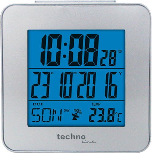 Technoline WT 268 Funkwecker mit Timerfunktion und Hintergrundbeleuchtung, Lokale und Weltzeitanzeige im Duo-Modus, Tischaufstellung