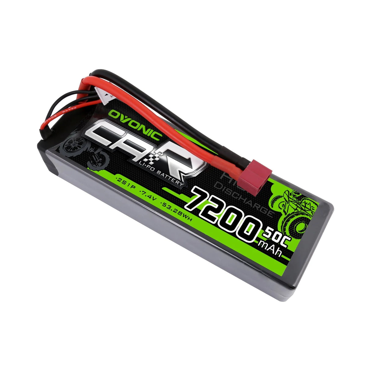 Ovonic Car 2S 7200mAh 7,4V 50C Hardcase LiPo Akku mit Deans-Stecker