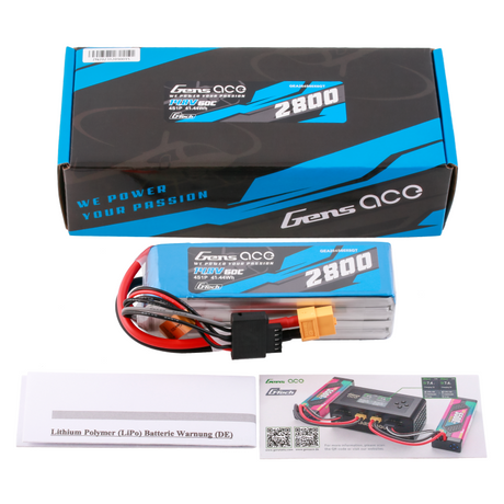 Gens ace G-Tech Soaring 2800 mAh 14,8 V 60 C 4S1P LiPo-Akku mit XT60-Stecker