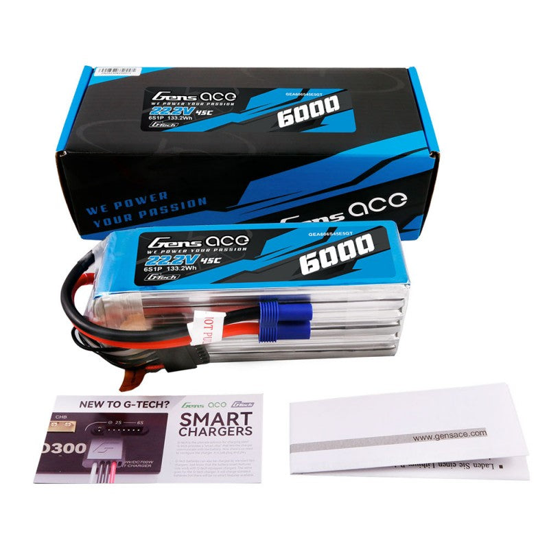 Gens Ace G-Tech 6S 6000mAh 22,2V 45C Lipo EC5