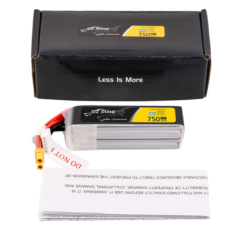Tattu Lipo 4S LiPo Akku 750mAh 95C 4S1P 15,2V HV XT30U-F Langpackung