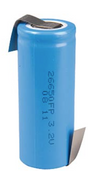 AccuCell IFR22650 3,2Volt bis 3,3 Volt 2000mAh LiFePO4 Akku Lötfahne Z
