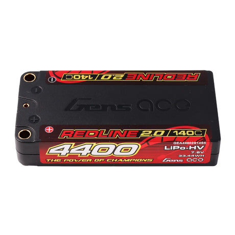 Gens Ace Redline 2.0 Serie 4400mAh 7,6V 140C 2S1P HardCase HV Lipo-Akkupack mit Hardcase 111#