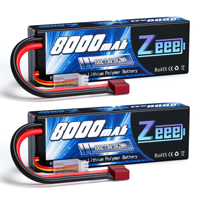 Zeee 2S 8000mAh 7,4V 100C Hardcase Deans (2 Stück)