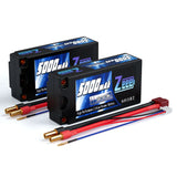 Zeee 2S 5000mAh 7,4V 120C Shorty  5mm Bullet Deans Hardcase (2 Stück)