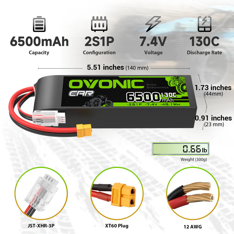 6500mAh / 2S / XT60 auf TRA
