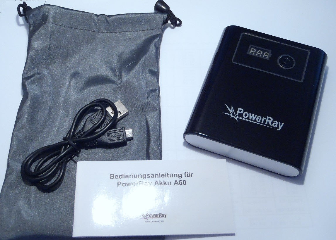 PowerRay Powerbank A60 12.000mAh (schwarz)