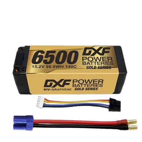 DXF 4S 15,2 V 6500 mAh 140 C GoldSeries LCG 5 mm Graphen Lipo Hardcase mit EC5 Stecker (2 St.)