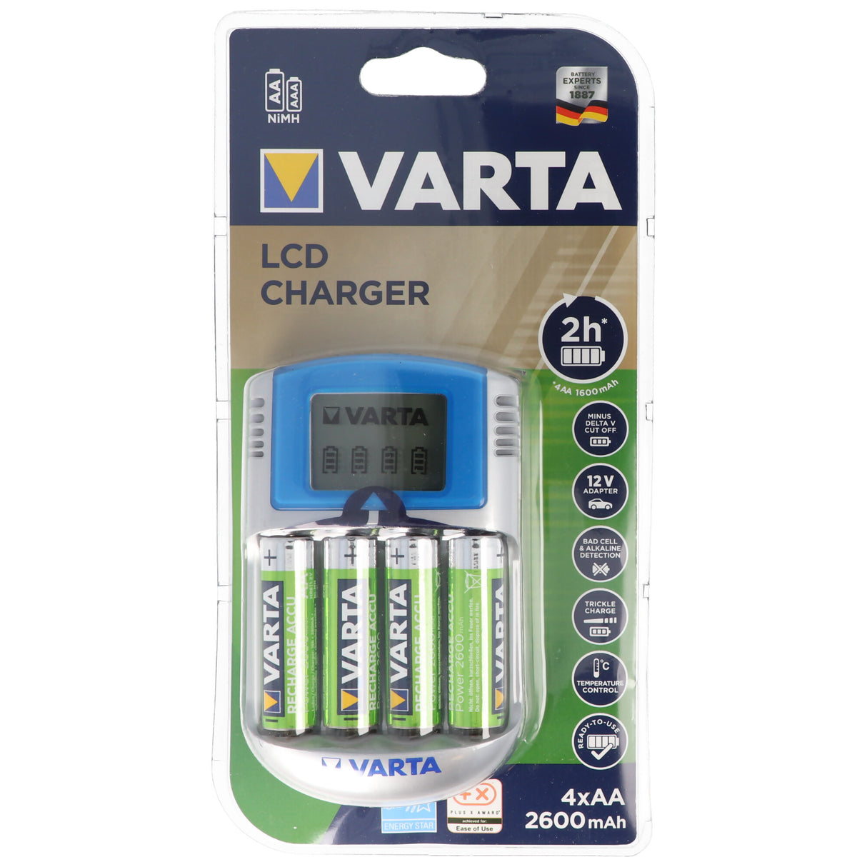 Varta 57070 LCD Charger inklusive 4 Mignon/AA 2500mAh