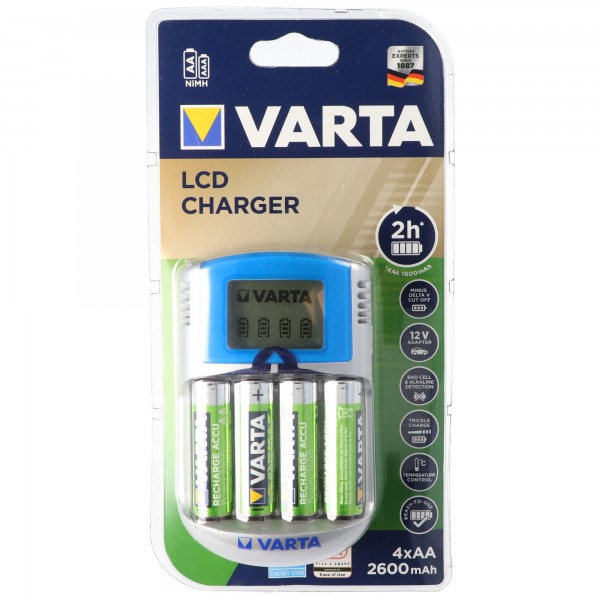 Varta 57070 LCD Charger inklusive 4 Mignon/AA 2500mAh