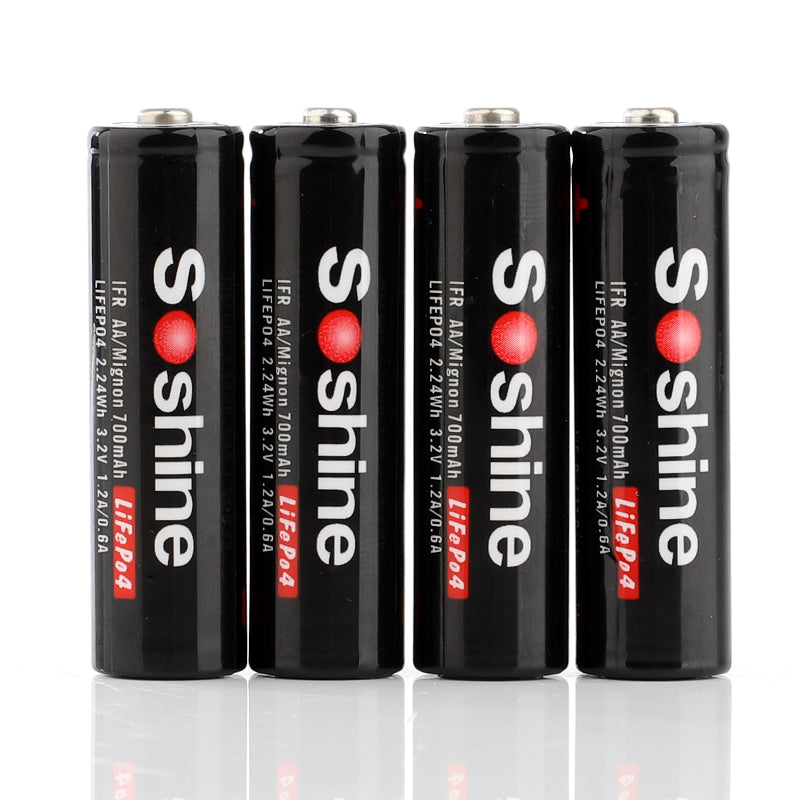 Soshine 14500/AA - 700mAh 3,2V LiFePo4-Akku ungeschützt Button Top