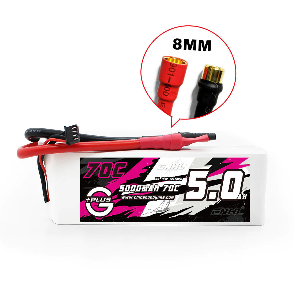CNHL G+Plus 3S 5000mAh 11,1V 70C 8,0 mm Rundstecker Lipo Akku
