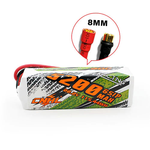 CNHL Racing Series 6S 5200mAh 22,2V 90C 8,0 mm Rundstecker Lipo Akku