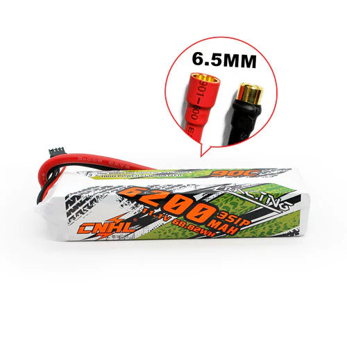 CNHL Racing Series 3S 6200mAh 11,1V 90C 6,5 mm Rundstecker Lipo Akku