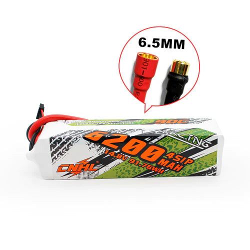 CNHL Racing Series 4S 6200mAh 14,8V 90C 6,5 mm Rundstecker Lipo Akku