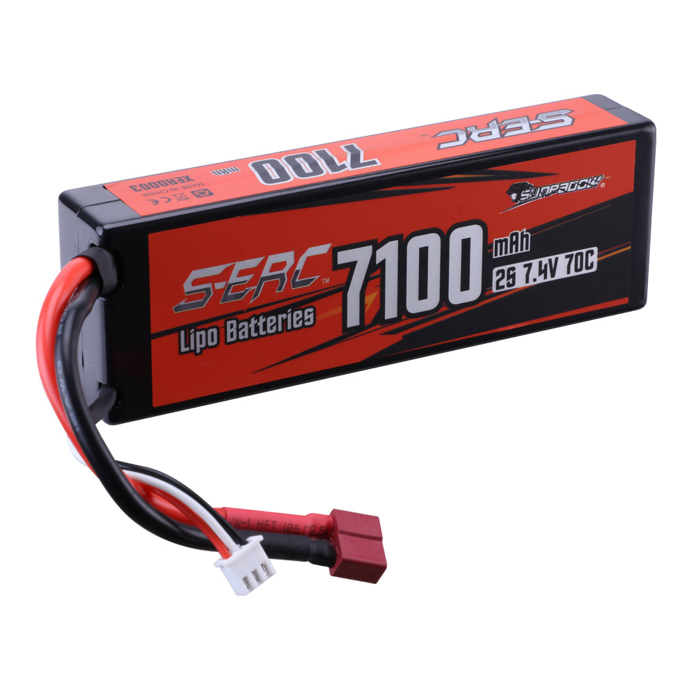 Sunpadow 2S Lipo Akku 7,4V 7100mAh 70C Hardcase mit Deans T-Stecker