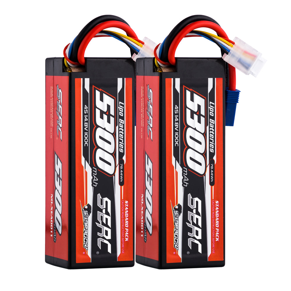 Sunpadow 4S 14,8V 5300mAh 100C Lipo-Akku mit EC5-Stecker (2 St.)