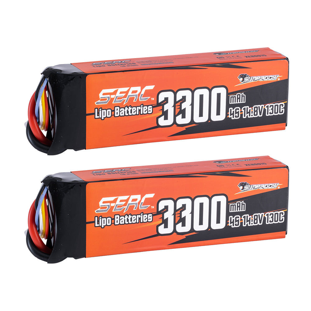 Sunpadow 4S Lipo Akku 14,8V 3300mAh 130C mit XT60 Stecker (2 Stück)