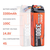Sunpadow 4S Lipo Akku 14,8V 3300mAh 130C mit XT60 Stecker (2 Stück)