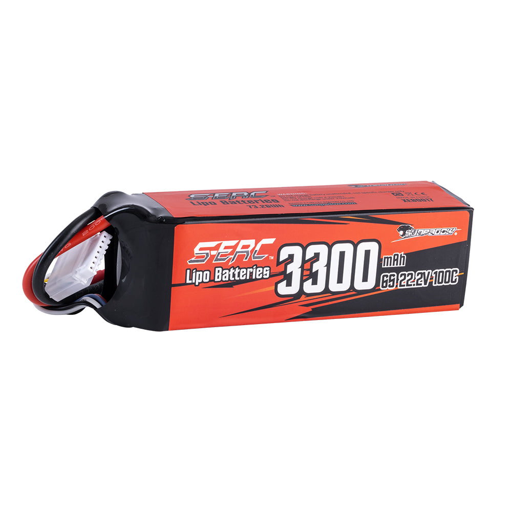 Sunpadow 6S 22,2V Lipo Akku 3300mAh 100C mit XT60 Stecker