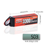 Sunpadow 6S 22,2V Lipo Akku 3300mAh 100C mit XT60 Stecker