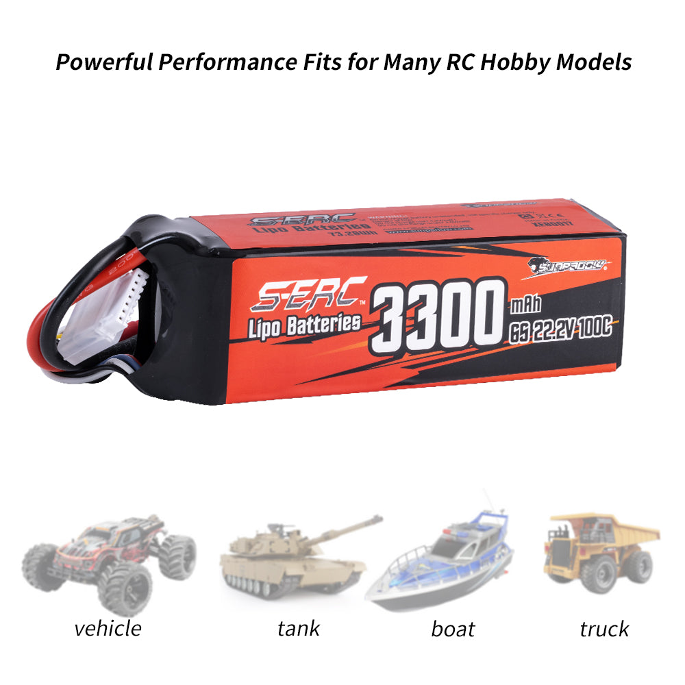 Sunpadow 6S 22,2V Lipo Akku 3300mAh 100C mit XT60 Stecker