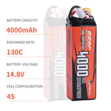 Sunpadow 4S Lipo Akku 14,8V 4000mAh 130C mit XT60 (2 Stück)