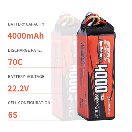Sunpadow 6S 22,2V Lipo Akku 4000mAh 70C mit XT60 Stecker