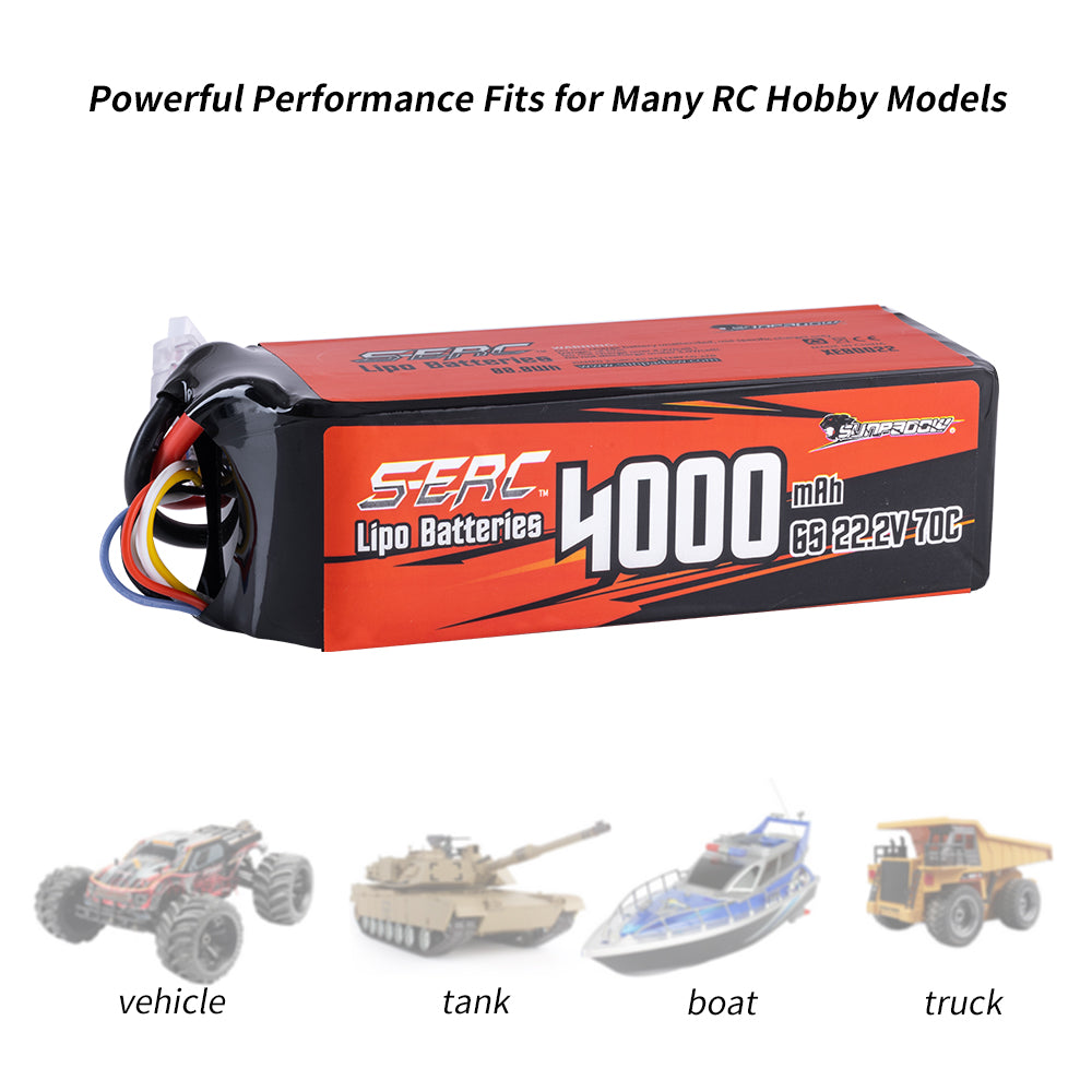 Sunpadow 6S 22,2V Lipo Akku 4000mAh 70C mit XT60 Stecker