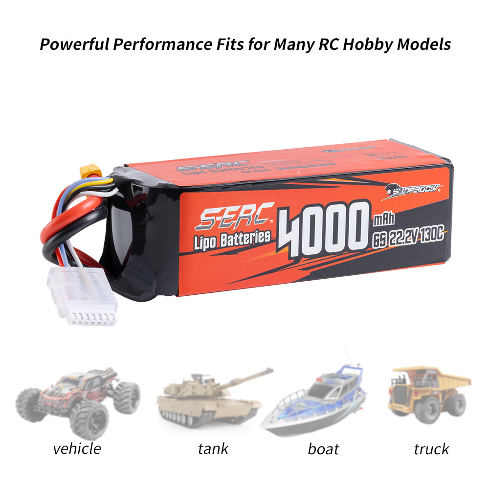 Sunpadow 6S 22,2V Lipo Akku 4000mAh 130C mit XT60 Stecker