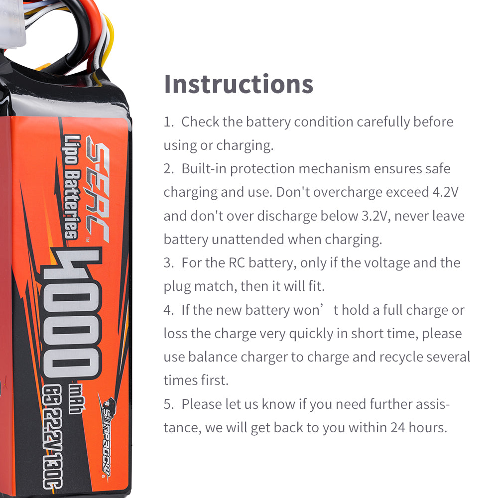 Sunpadow 6S 22,2V Lipo Akku 4000mAh 130C mit XT60 Stecker