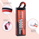Sunpadow 2S 7,4V Lipo-Akku für 5000mAh 70C Hardcase mit Deans T-Stecker (2 Stück)