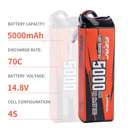 Sunpadow 4S 14,8V Lipo Akku 5000mAh 70C mit EC5 Stecker