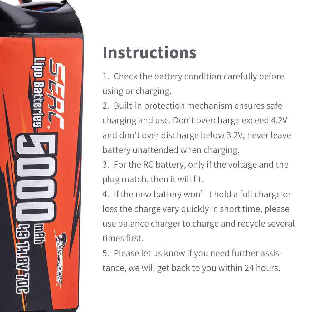 Sunpadow 4S 14,8V Lipo Akku 5000mAh 70C mit EC5 Stecker