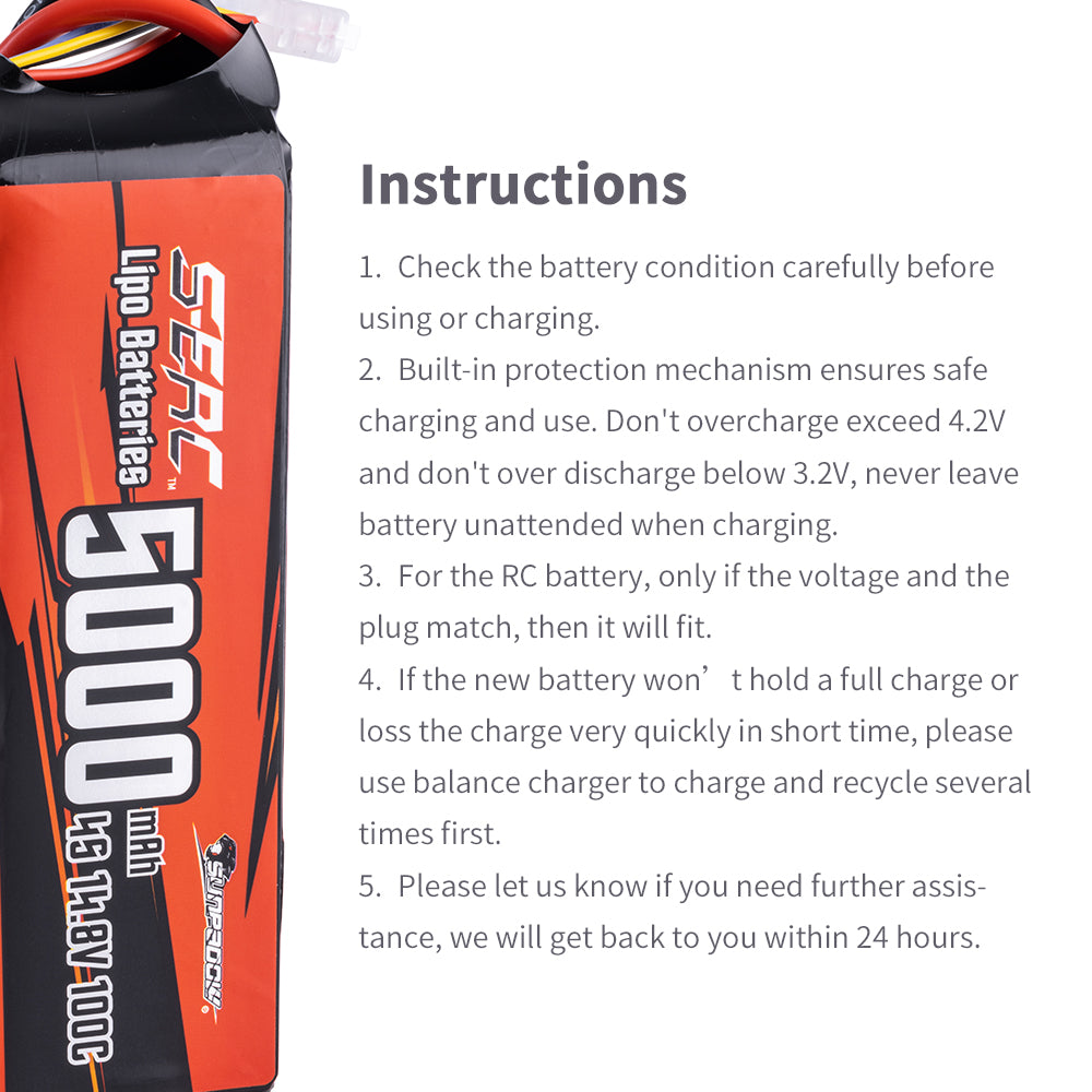 Sunpadow 4S 14,8V Lipo Akku 5000mAh 100C mit EC5 Stecker