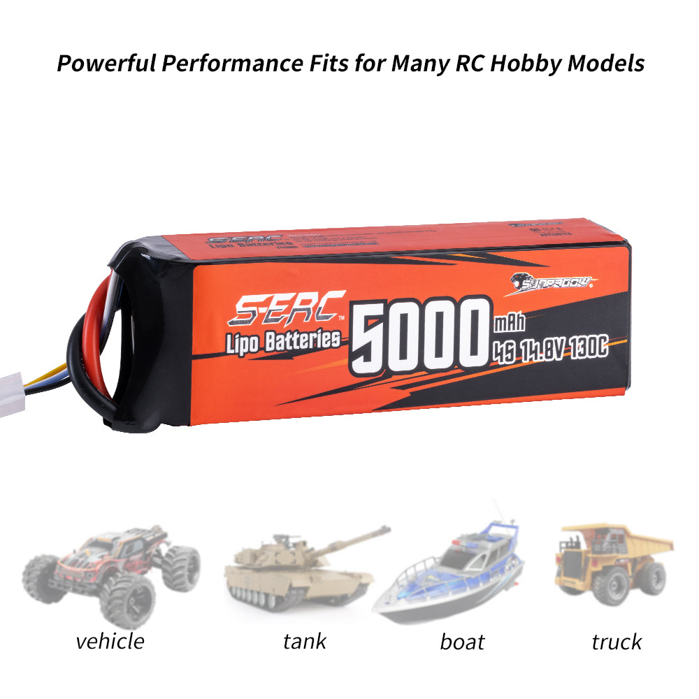 Sunpadow 4S 14,8V Lipo Akku 5000mAh 130C mit EC5 Stecker
