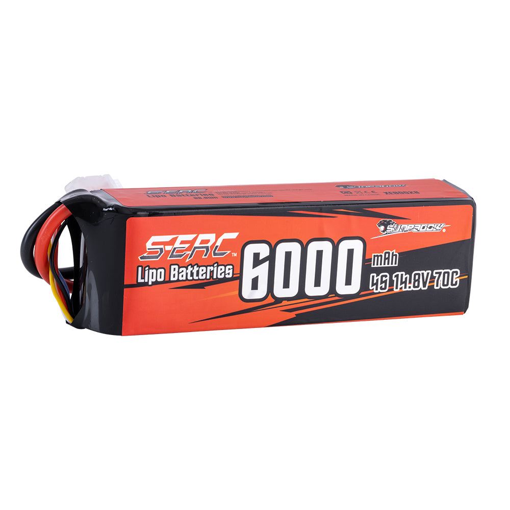 Sunpadow 4S Lipo Akku 14,8V 6000mAh 70C Softpack mit Deans T-Stecker