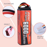 Sunpadow 4S Lipo Akku 14,8V 6000mAh 70C Softpack mit Deans T-Stecker