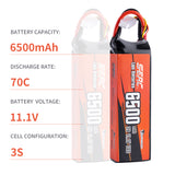 Sunpadow 3S 6500mAh 11,1V LiPo Akku 70C mit T-Stecker