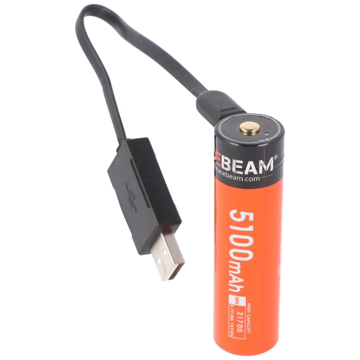 AceBeam 21700 Li-ion Akku mit starken 5000mAh USB-C max. Entladestrom 15A, 77,8 x 21,37mm