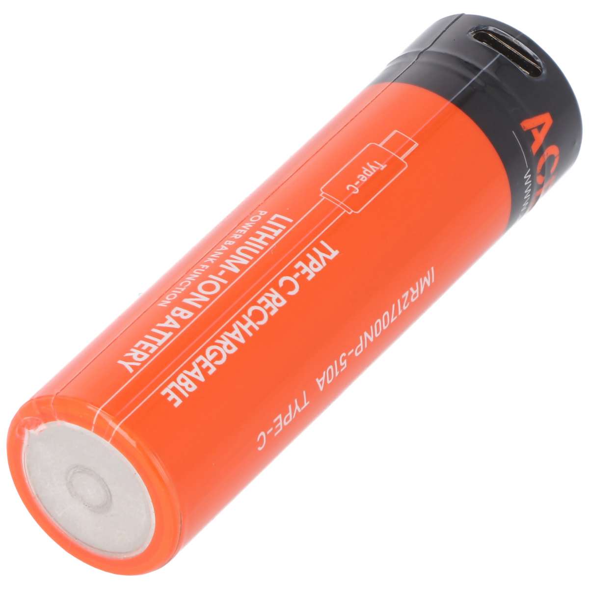 AceBeam 21700 Li-ion Akku mit starken 5000mAh USB-C max. Entladestrom 15A, 77,8 x 21,37mm